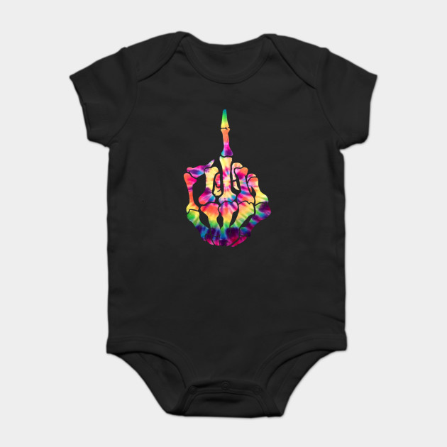 Skeleton Middle Finger Flipping the Bird Tie Dye Tee